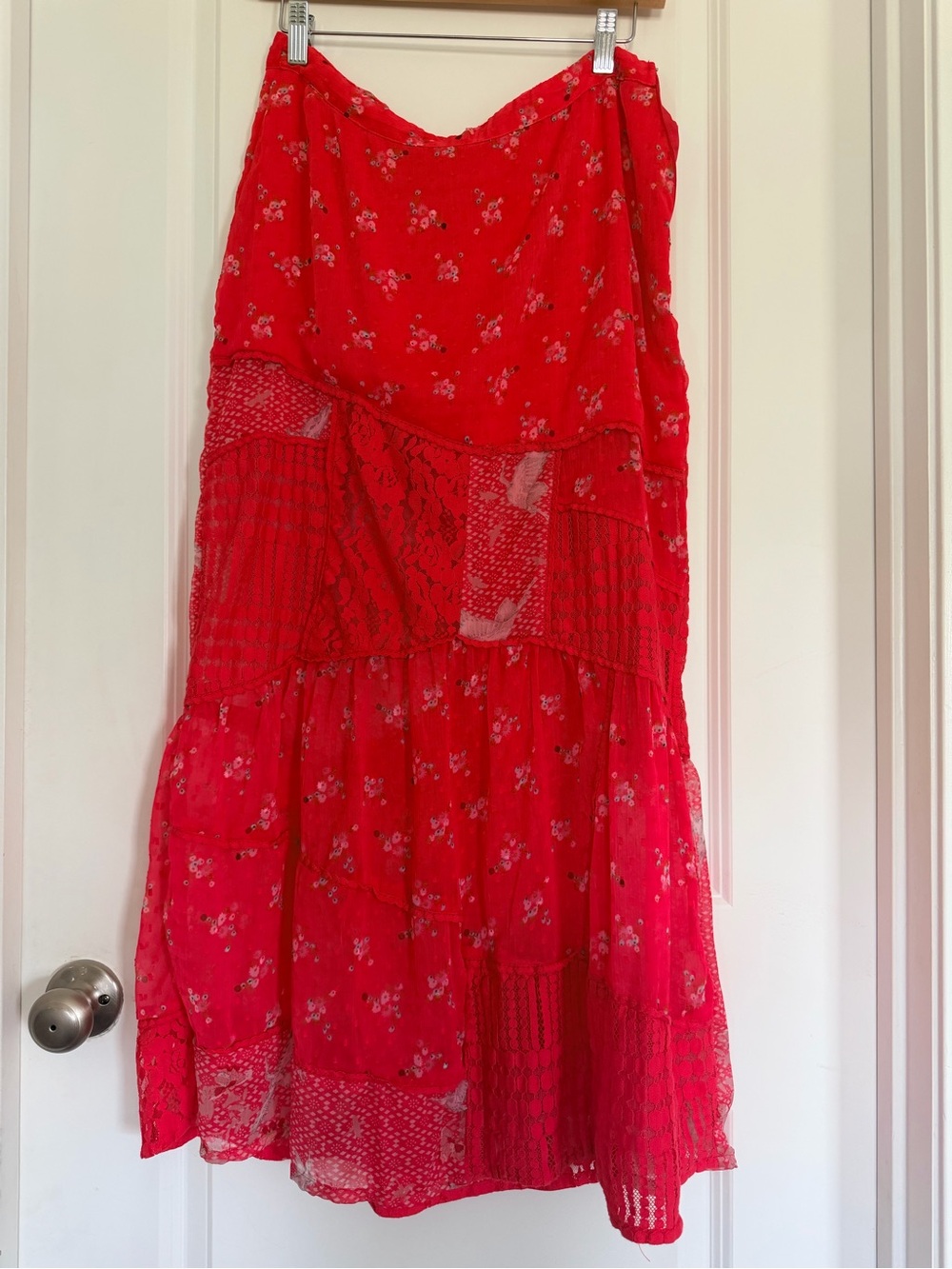 Free People magenta Floral Maxi Skirt